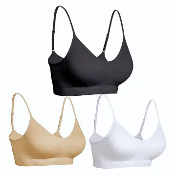 Comfyin Bustier Damen Sport BH Set: Schwarz, Weiß, Beige