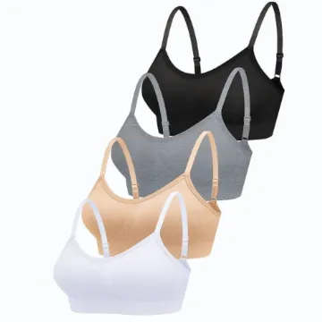 Geyoga 4 Stück Sports Bra Set: Schwarz, Hellgrau, Weiß, Rosa