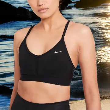 Nike W Nk Df Indy V-Neck Sports Bra Black - Komfort und Halt