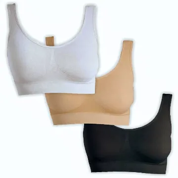 UnsichtBra Bustier Sport BH 3er Set: Schwarz, Weiß, Beige